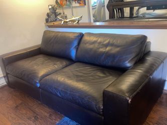 Room and Board “Metro” Leather Couch / Love Seat / Sofa - Brown / Espresso