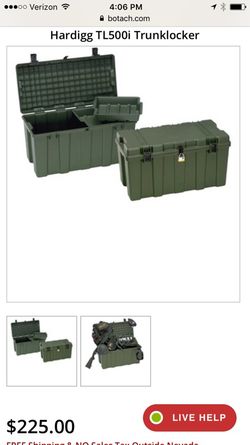 US Military Issue HARDIGG TL500i OD Green Foot Locker Trunk Case Tote Box
