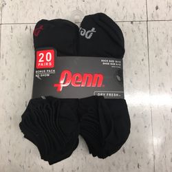 NWT Penn Men’s No Show Socks 20 Pairs 