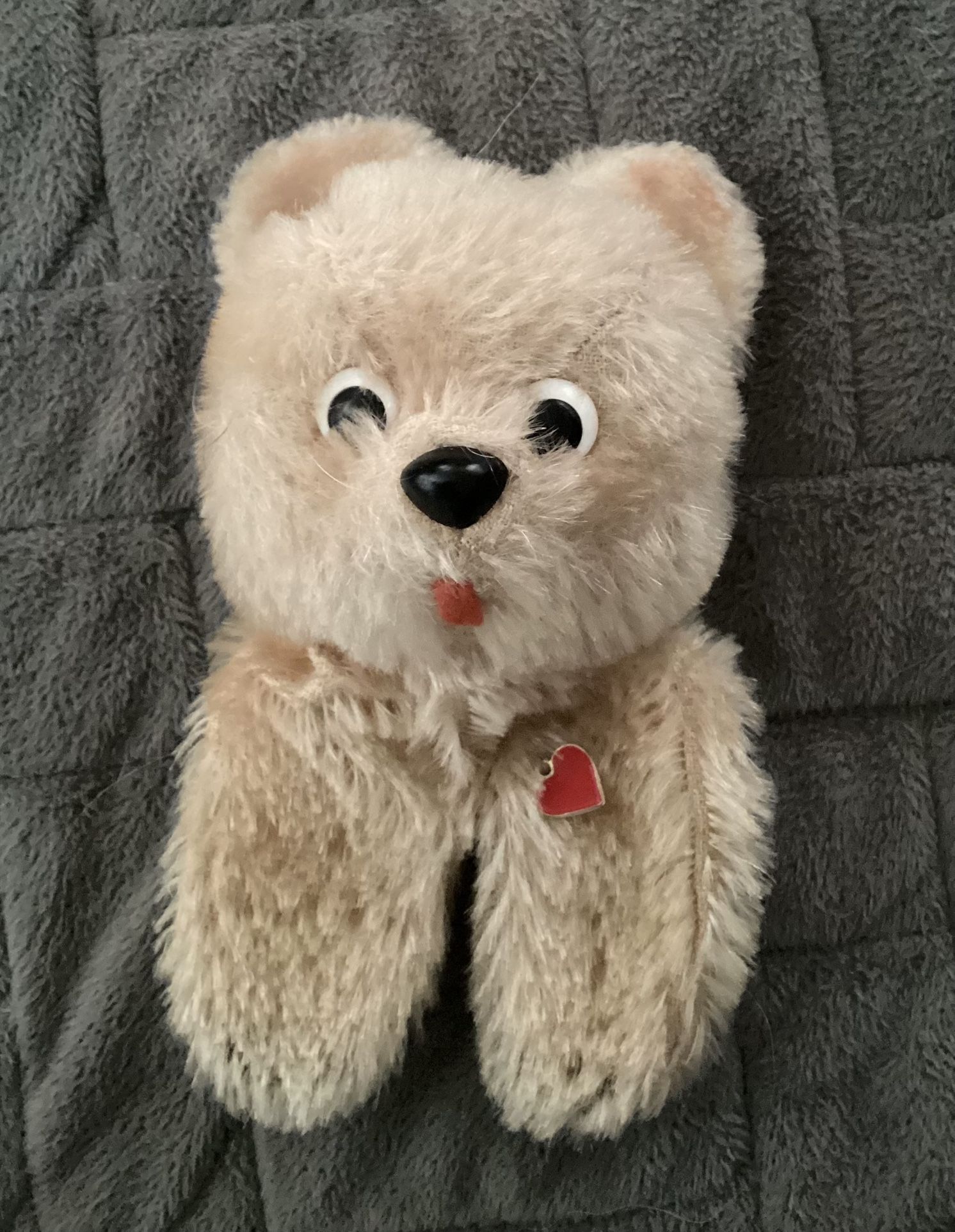 Vintage Plush Berg Teddy Bear 2-finger Puppet