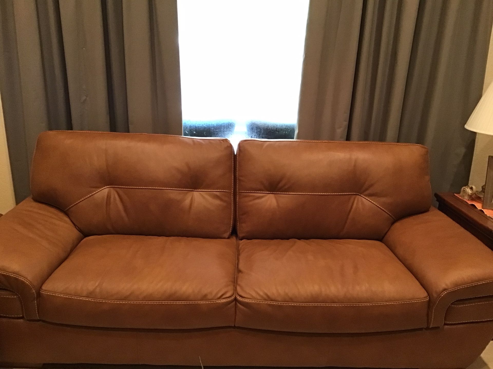 Natuzzi Leather Sofa, Loveseat, Ottoman