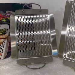 Stainless Steel Grill Baskets Set of 2 see pictures for sizes