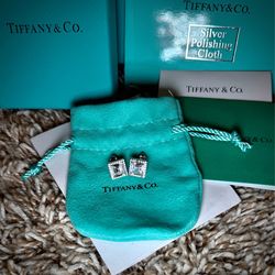 Tiffany & Co. Soleste Emerald-Cut Diamond Halo Stud Earrings - NEW!
