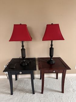 side table and lamp