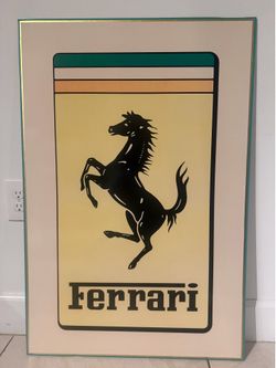 Vintage Ferrari 1980s Dealership Showroom Sign Multi-Layer Paper Display 36x24