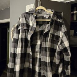 Carhartt Mens Black And White Flannel XL