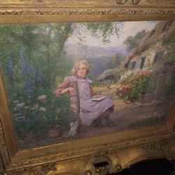 Vintage canvas painting