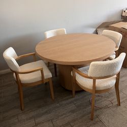 Modern Round Oak Dining Table 59” - Free Delivery ✅ New Round Oak Dining Table