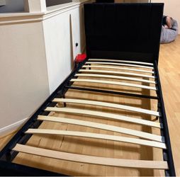 Twin size bed suede