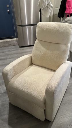 Cream Boucle Recliner Accent Chair