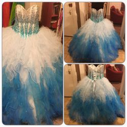 Quinceanera blue ombré dress size 12