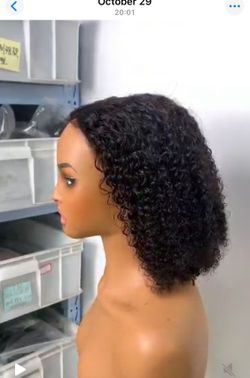 Bob Kinky Curly, 12 Inch  Glueless 9*6