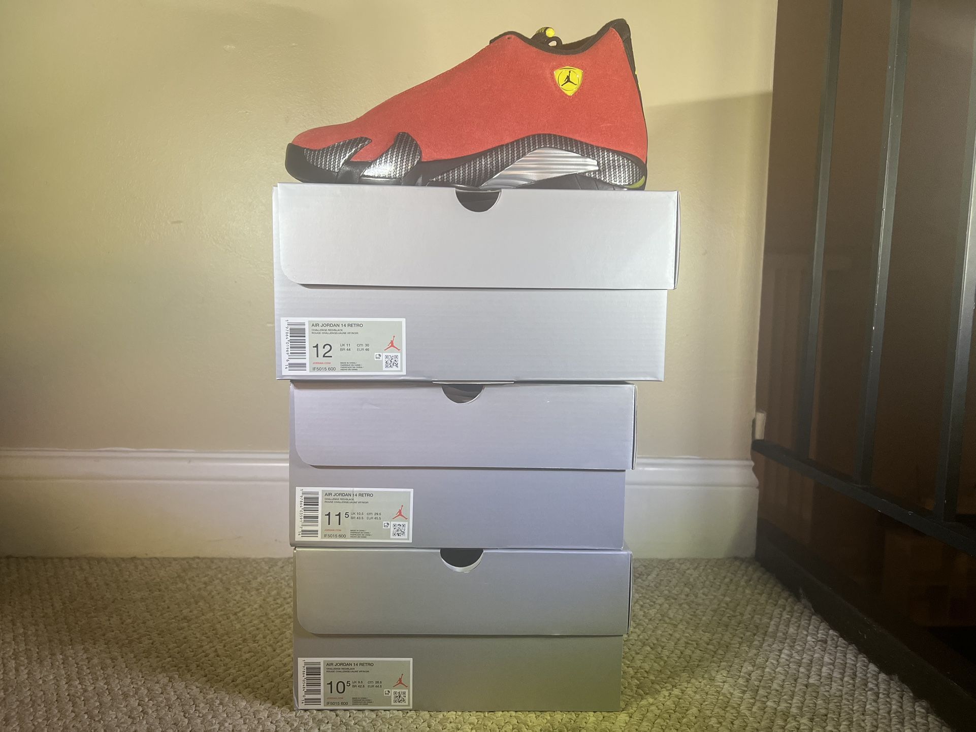 Jordan 14 Ferrari Sizes 10.5,11.5,12