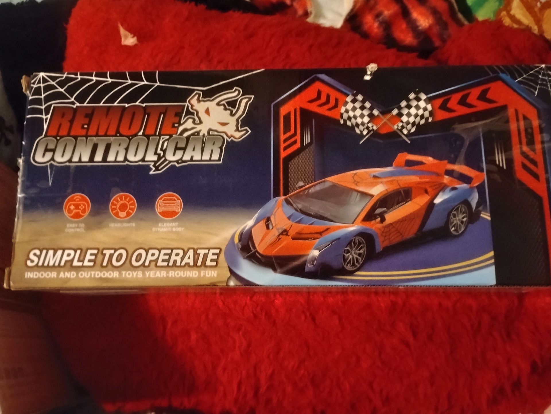 Spider remote control car and kids sport gloves