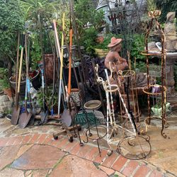 Garden Tools And Plants Stands. $10 To $20 Each Item.