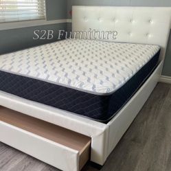 Queen Size White Button With Ortho Matres!!!!