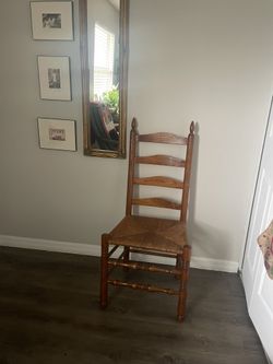 Single Wooden Rush Chair