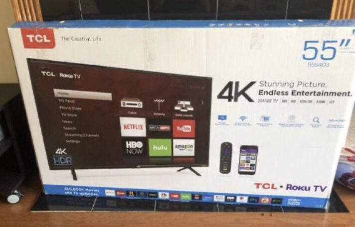 TCL - 55” - Roku Smart TV - excellent condition