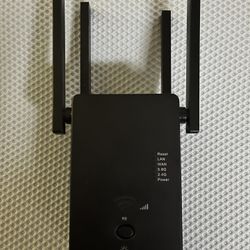 AC 1200M 5G & 2.4G Dual Band WiFi Extender Repeater Router Wireless Signal Booster - Black / US Plug