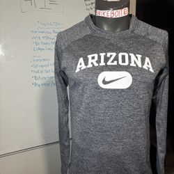 Nike Mens Medium Thermal Arizona Wildcats Long Sleeve Shirt Heather Gray Waffle