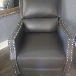 Brand New Gray Leather Recliner 