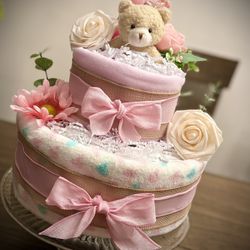 Baby Girl Diaper Cake Gift 