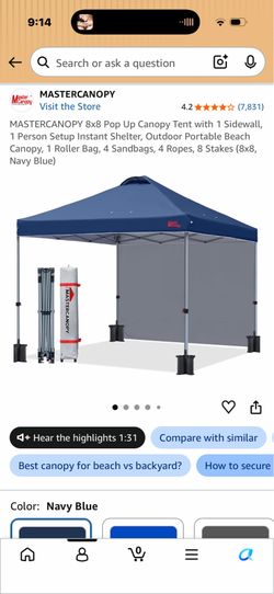 Master Canopy Pop Up Tent NEW