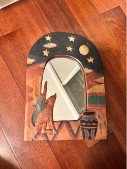 Western wooden mirror