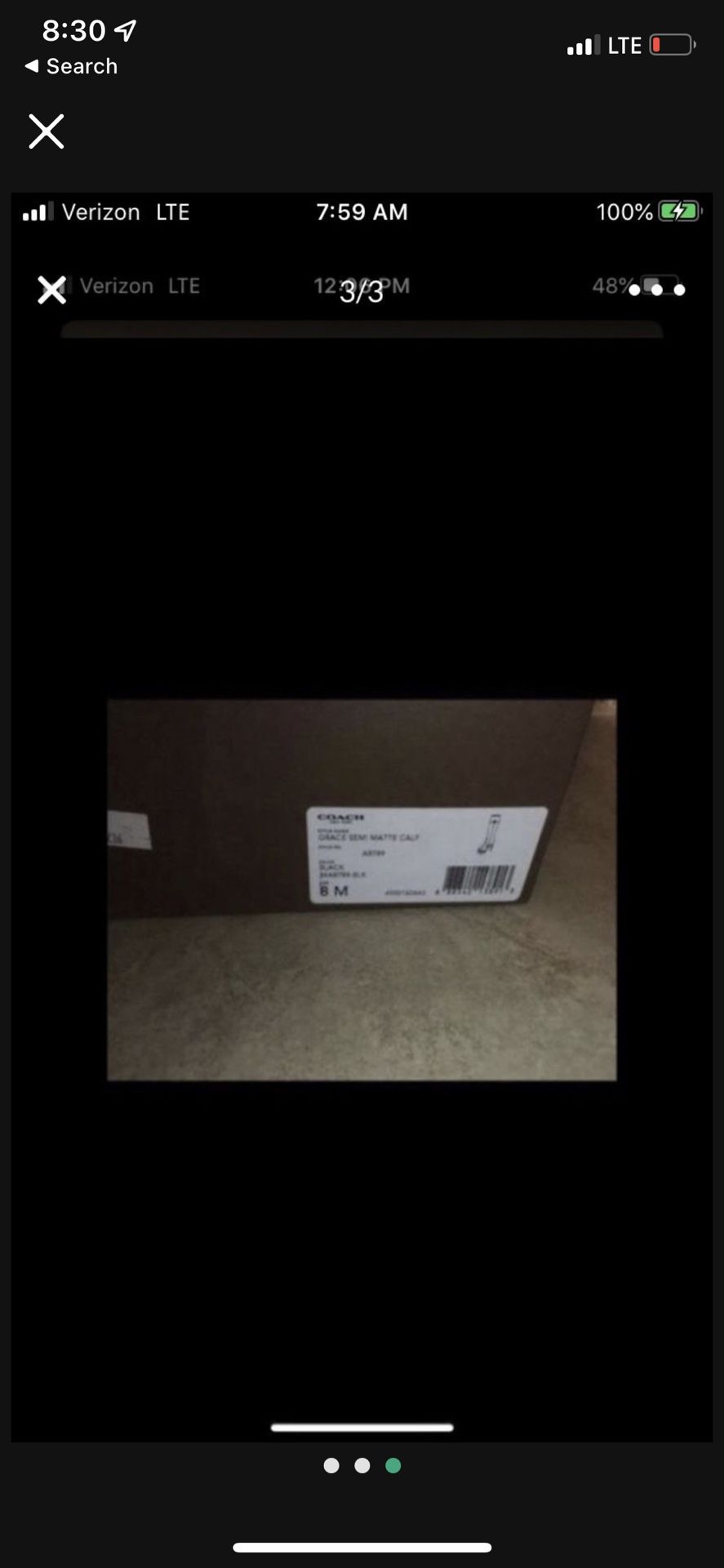 Coach Grace Semi Matte calf boot leather size 8