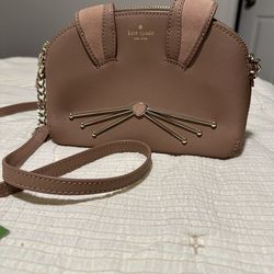 Kate Spade Cat Crossbody Bag Pink Novelty Purse Whiskers Ears Rare Cute