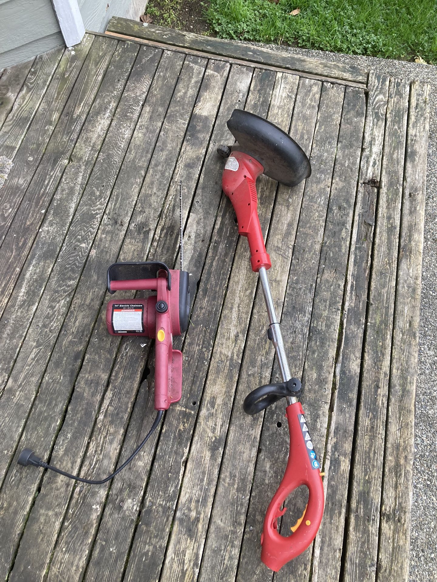 Electric Weed Wacker And Electric Chainsaw