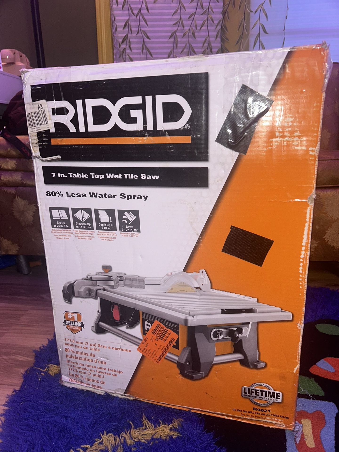 Rigid Tabletop Wet Tile Saw In Box 