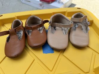 Little Love Bug Girl Dress Shoes Tan And Beige Size 6 And 5