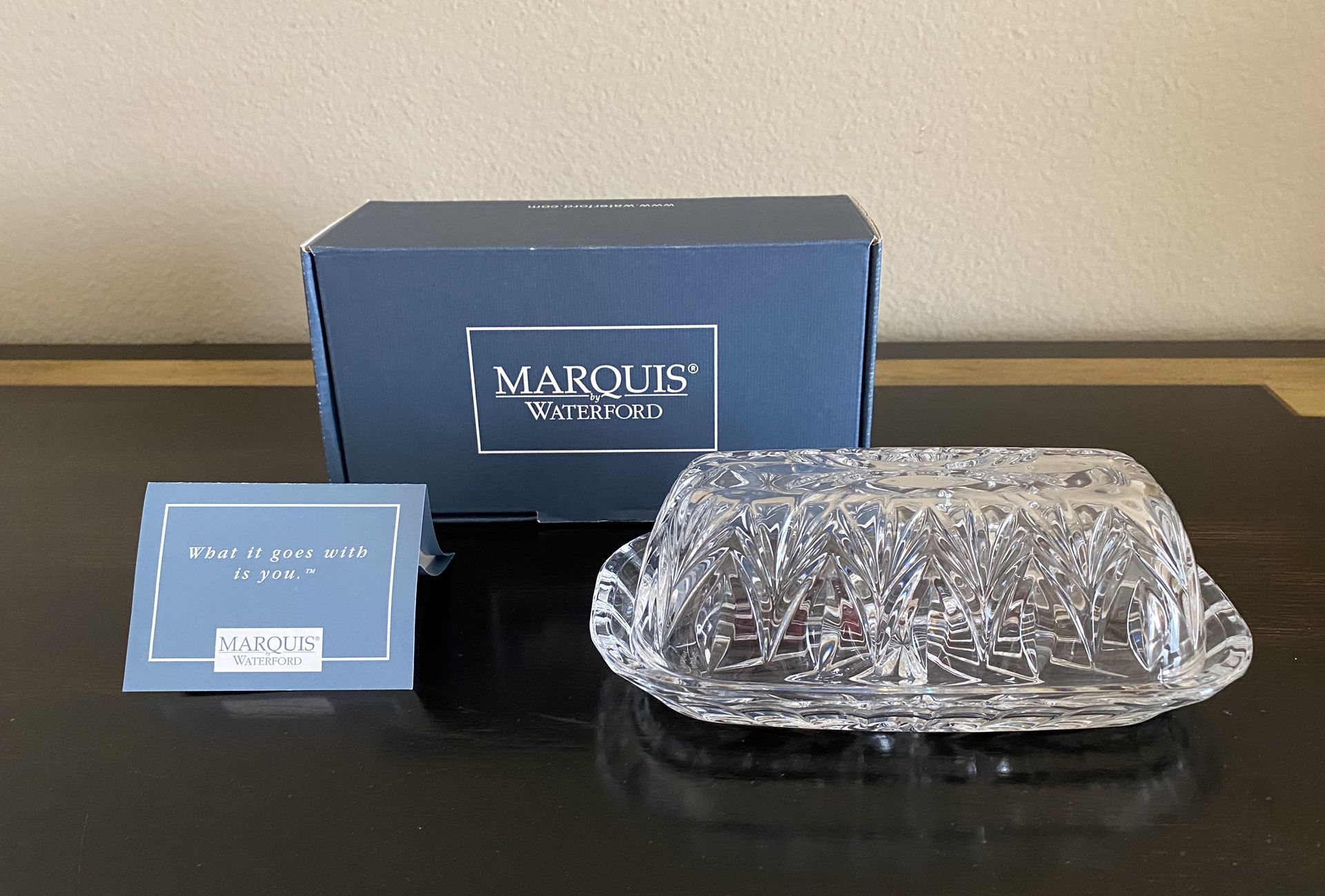 Marquis by Waterford Canterbury Covered Butter Dish - Lead Crystal