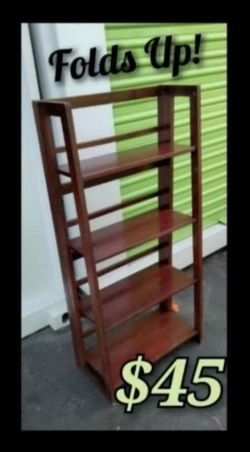 Small, Fold-Up, Collapsible Bookcase, Shelf Unit, All-Wood Display....