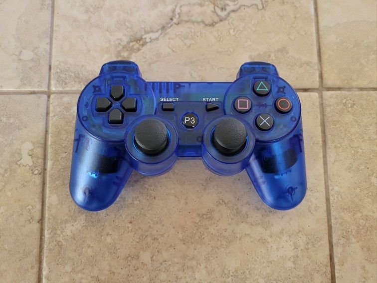 PS3 Controller - Transparent Blue - Crystal Blue - Playstation 3 - Bluetooth - Wireless