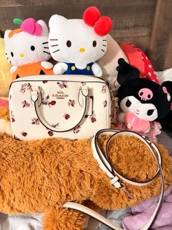 Coach Rowan Satchel Bag with Ladybug Floral Print in Chalk Multi