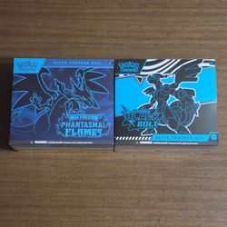 Pokemon Cards Scarlet and Violet Black Bolt and Mega Evolution Phantasmal Flames Elite Trainer Boxes