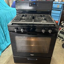 WHIRPOOL GAS STOVE  BLACK EVERYTHING WORKING ESTUFA DE GAS MUY BUENA