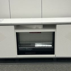 NEW! White Tv Stand Modern W/fireplace Insert Clearance!