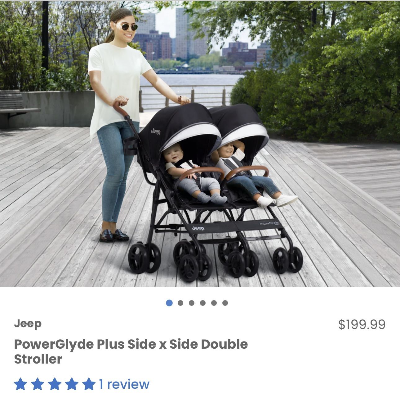 New Jeep Powerglyde Side By Side Double Stroller