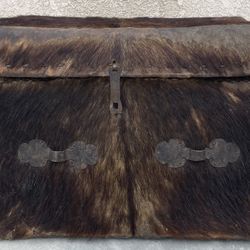 Real Deer Skin Vintage Antique Imported Basket / Storage Basket Bin!