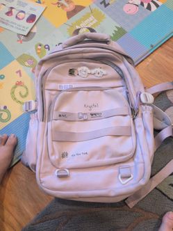 Light Purple Kids Backpack with Patches