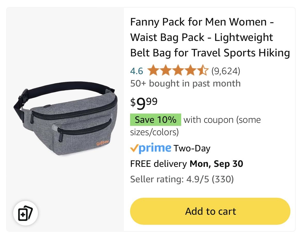 Belt Bag for Travel Sports Hiking