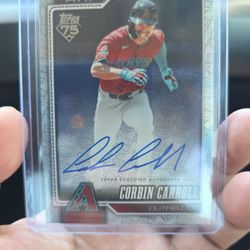 2026 Topps Series 1 Corbin Carroll On Card Auto 75th Anniversary/75