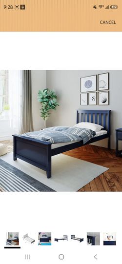 Max & Lily Twin Bed Frame with Slatted Headboard, Solid Wood Platform Bed for Kids, No Box Spring Needed, Easy Assembly, Blue
Amazon's Choice