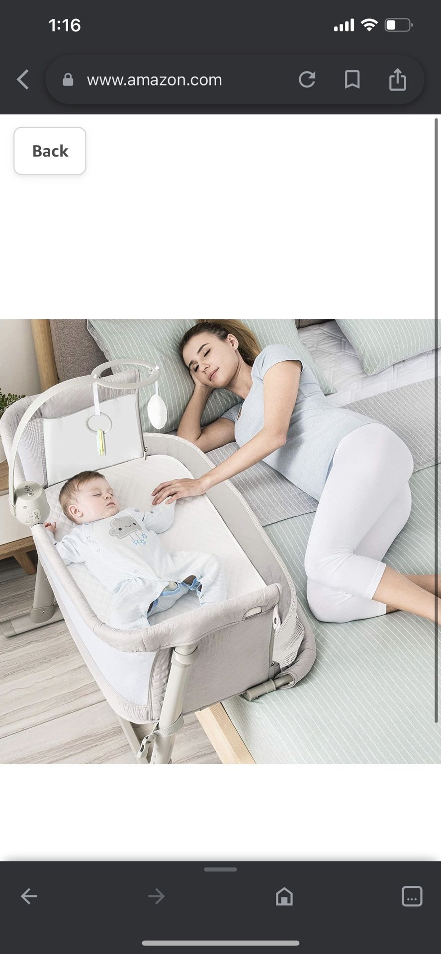 Baby Bassinet,RONBEI Bedside Sleeper Baby Bed Cribs,Baby Bed to