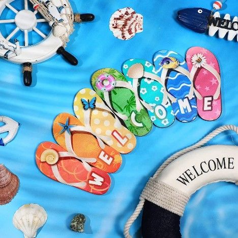 Rustic Wooden Summer Flip-flop Welcome Sign