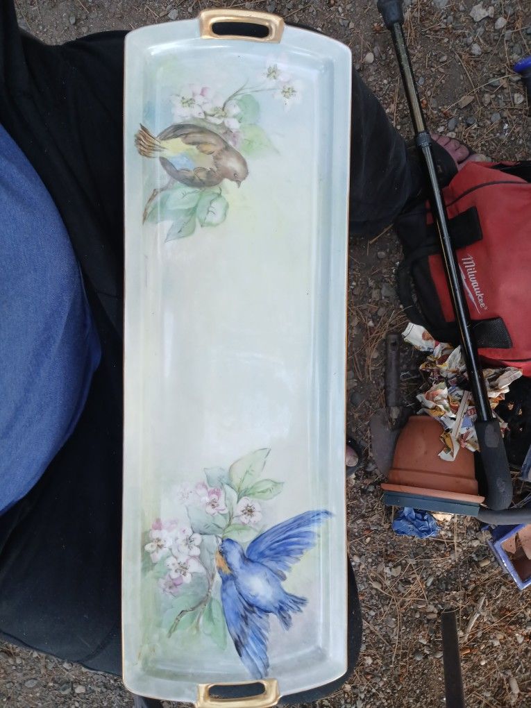 Very Old Glass Serving Tray