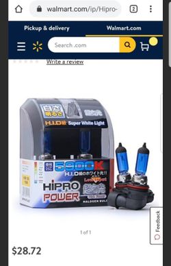 Hipro Power 5900K 100 Watt Super White Xenon HID Headlight Bulb - h7 (Free)